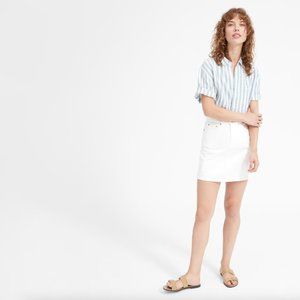Everlane white denim short skirt